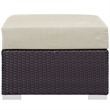 Modway Gather 7-Piece Synthetic Rattan Weave Sectional Set in Espresso/Beige
