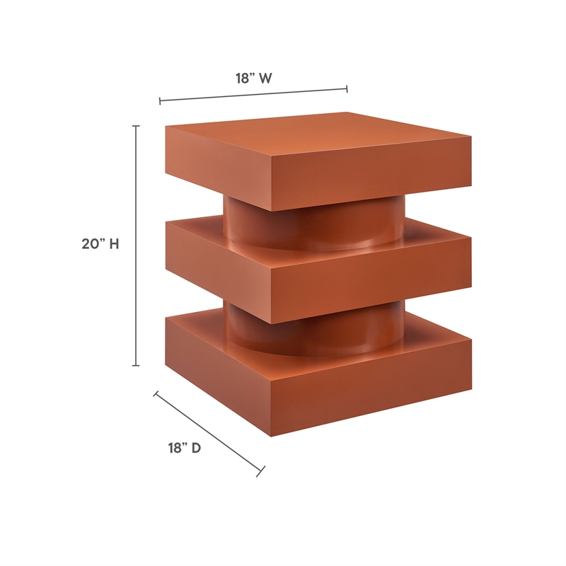 Modway Perpetuate Mango Wood End Table in Cayenne