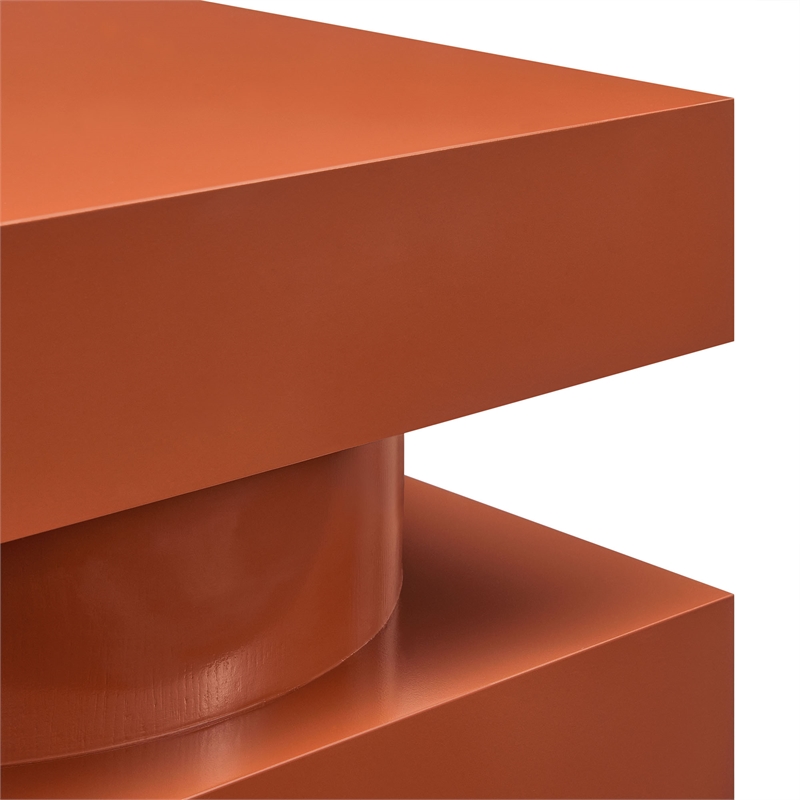 Modway Perpetuate Mango Wood End Table in Cayenne