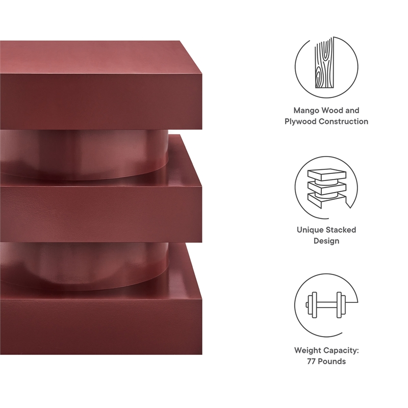 Modway Perpetuate Mango Wood End Table in Spiced Apple