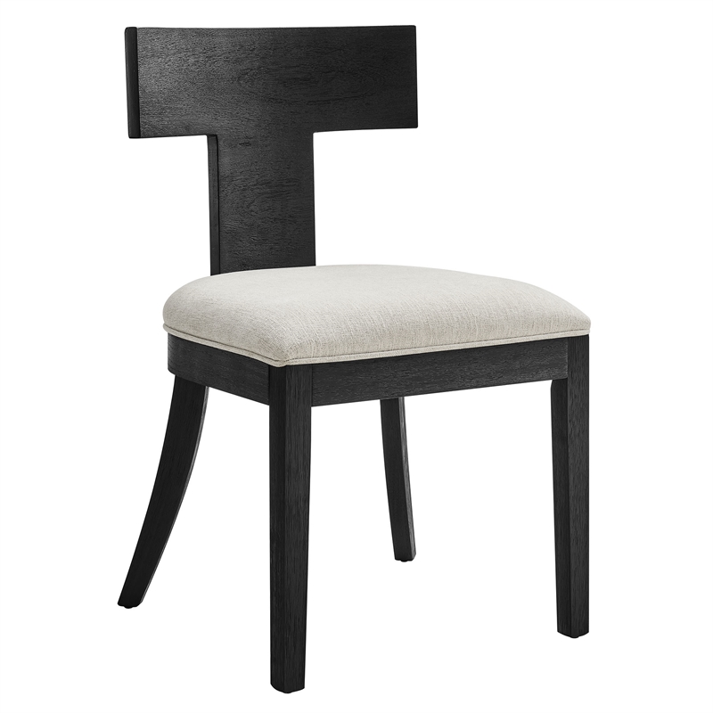 Peregrine Dining Chairs Set of 2 in Black Heathered Weave Ivory