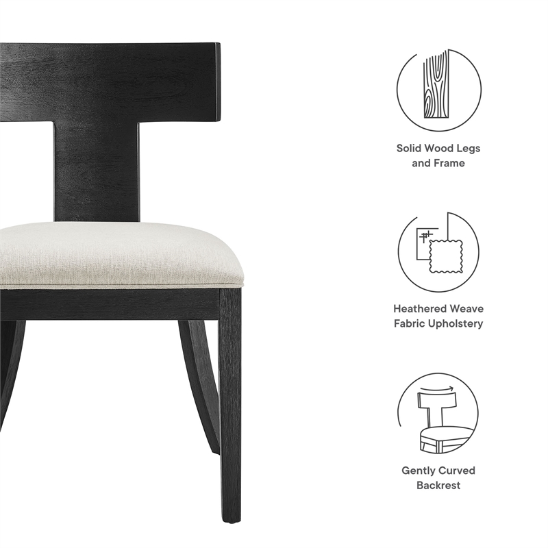 Peregrine Dining Chairs Set of 2 in Black Heathered Weave Ivory