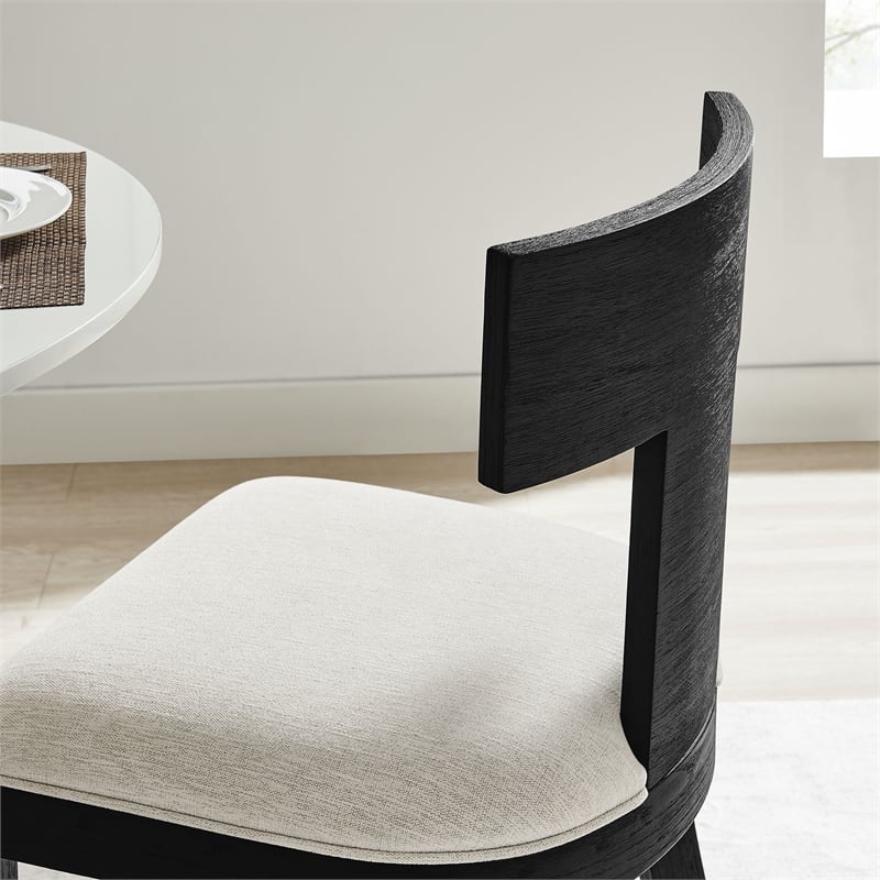 Peregrine Dining Chairs Set of 2 in Black Heathered Weave Ivory
