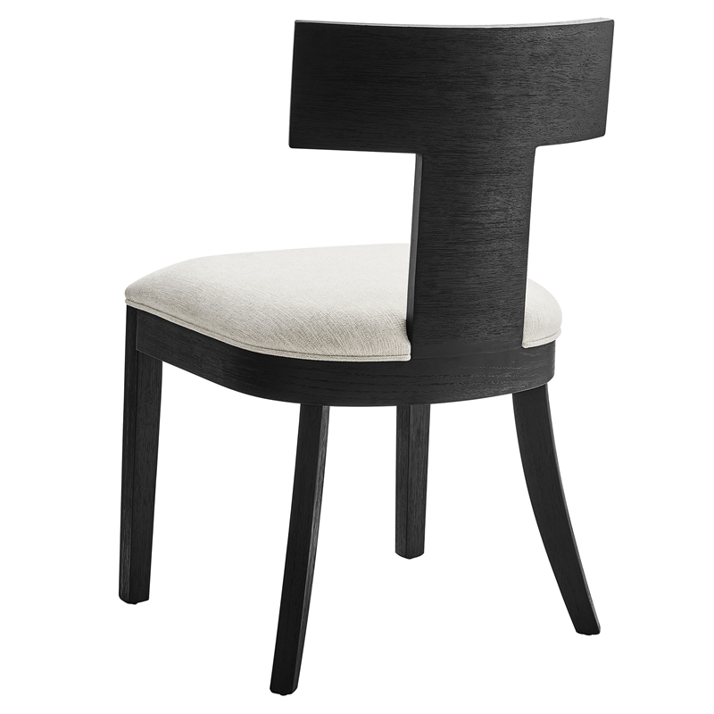 Peregrine Dining Chairs Set of 2 in Black Heathered Weave Ivory