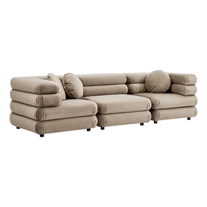 Jubilee 3-Piece Sectional Sofa in Taupe