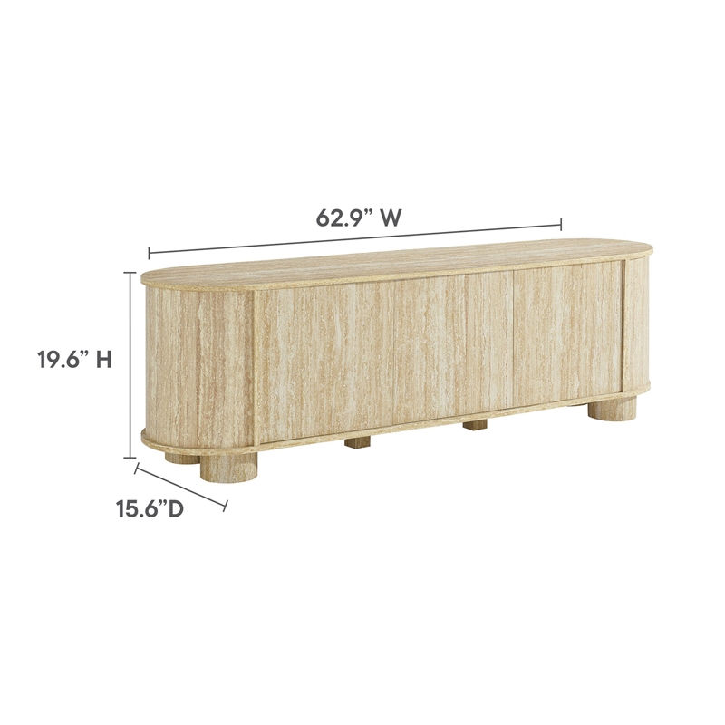 Overture TV Stand in Travertine