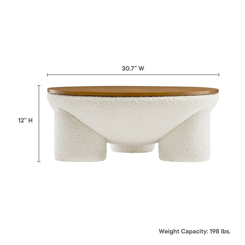 Tridome Storage Coffee Table in Natural Ivory