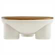 Tridome Storage Coffee Table in Natural Ivory
