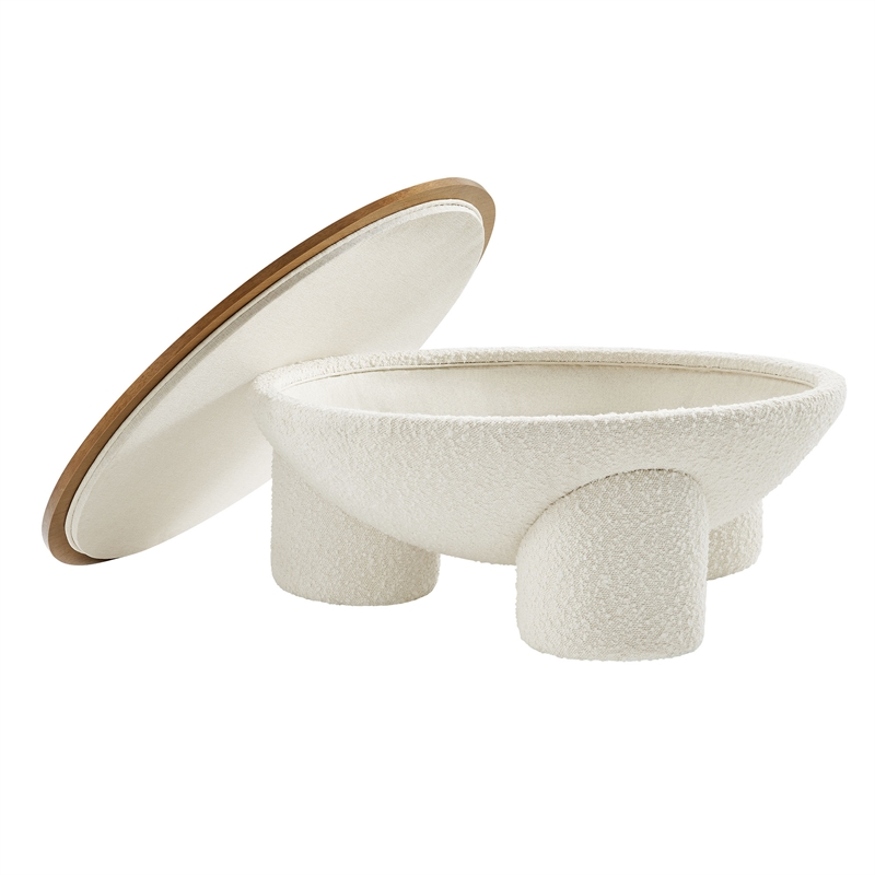 Tridome Storage Coffee Table in Natural Ivory