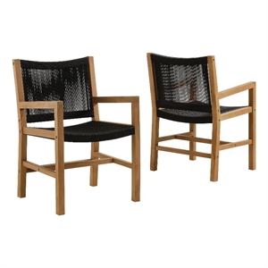 Vienna Dining Armchairs Set of 2 in Natural Black