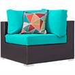 Modway Convene 8 Piece Sectional Set in Espresso Turquoise
