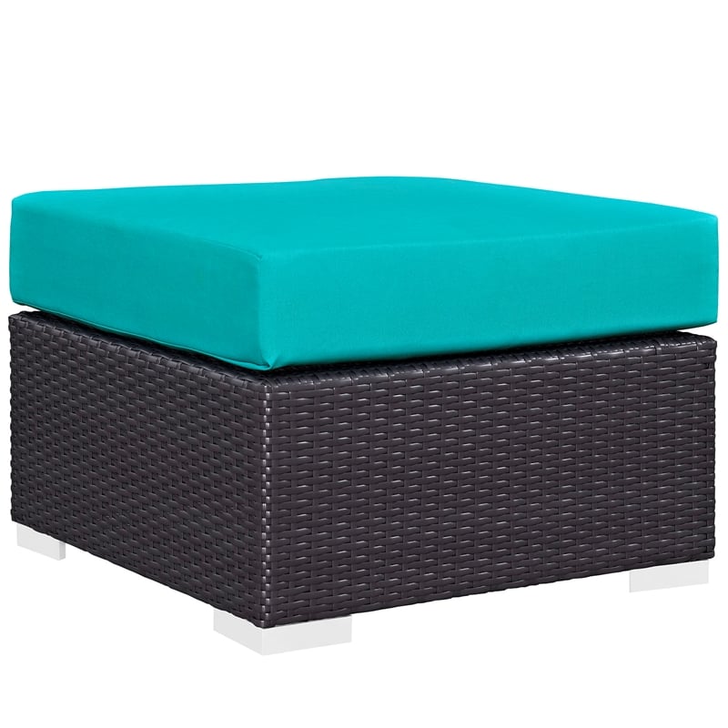 Modway Convene 8 Piece Sectional Set in Espresso Turquoise