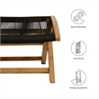 Vienna Folding Ottoman in Natural Black
