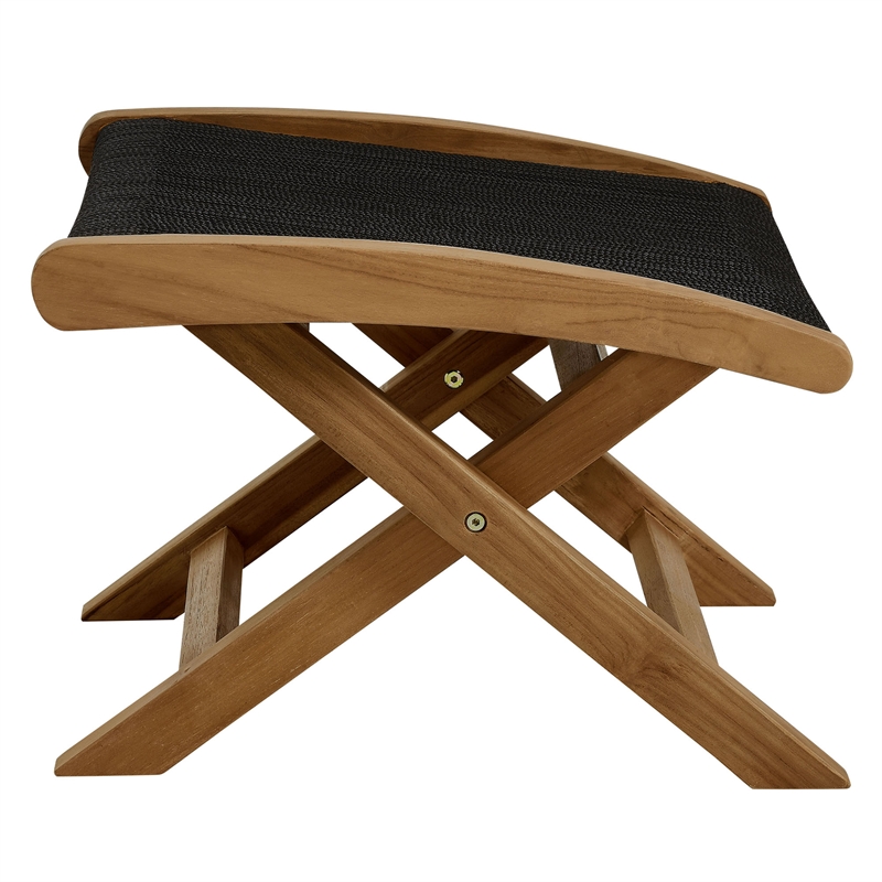 Vienna Folding Ottoman in Natural Black
