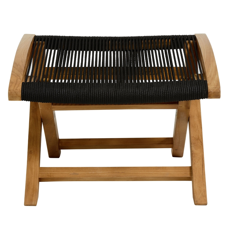 Vienna Folding Ottoman in Natural Black
