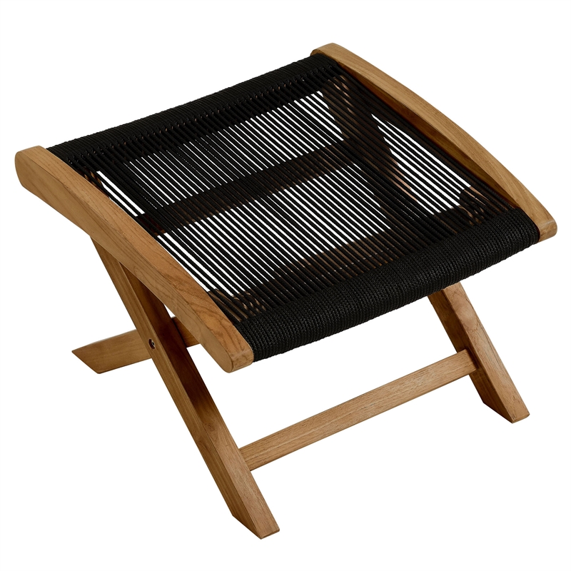 Vienna Folding Ottoman in Natural Black