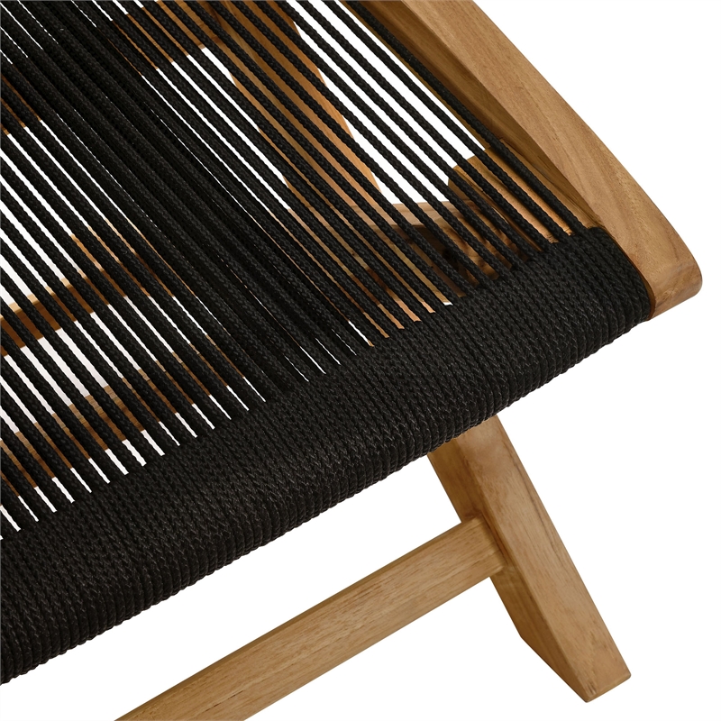 Vienna Folding Ottoman in Natural Black