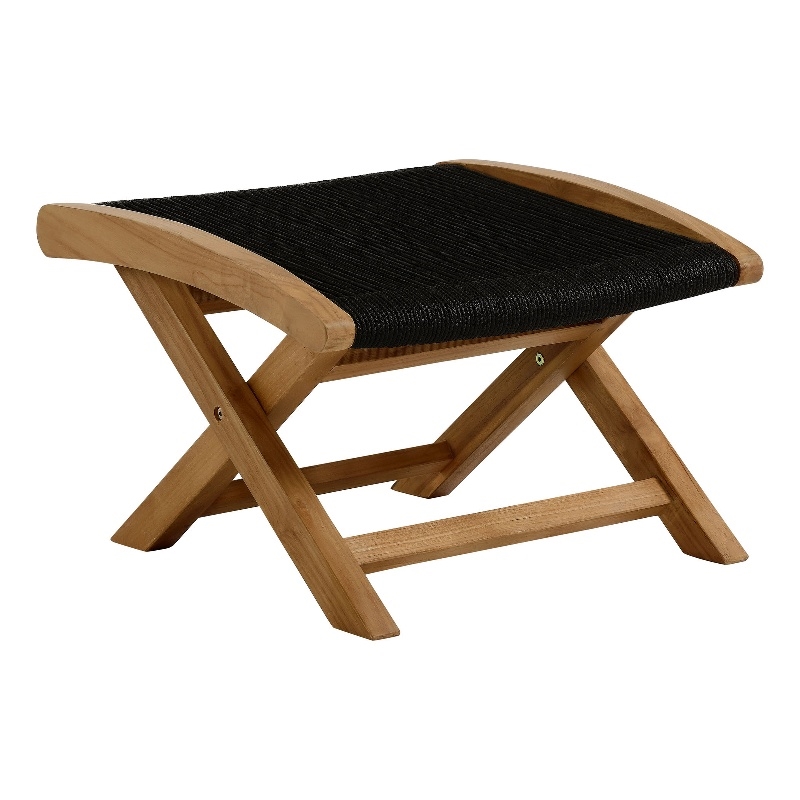 Vienna Folding Ottoman in Natural Black