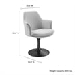 Lippa Swivel Dining Armchair in Black Light Gray