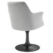 Lippa Swivel Dining Armchair in Black Light Gray