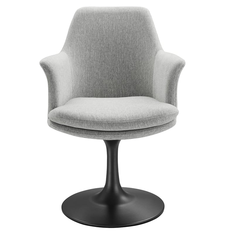 Lippa Swivel Dining Armchair in Black Light Gray