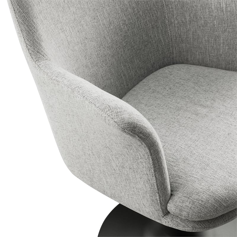 Lippa Swivel Dining Armchair in Black Light Gray