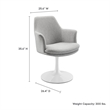 Lippa Swivel Dining Armchair in White Light Gray