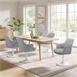 Lippa Swivel Dining Armchair in White Light Gray