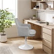 Lippa Swivel Dining Armchair in White Light Gray