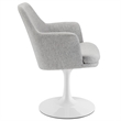 Lippa Swivel Dining Armchair in White Light Gray