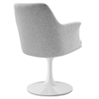 Lippa Swivel Dining Armchair in White Light Gray