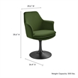 Lippa Swivel Dining Armchair in Black Moss Green