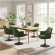 Lippa Swivel Dining Armchair in Black Moss Green