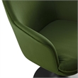 Lippa Swivel Dining Armchair in Black Moss Green