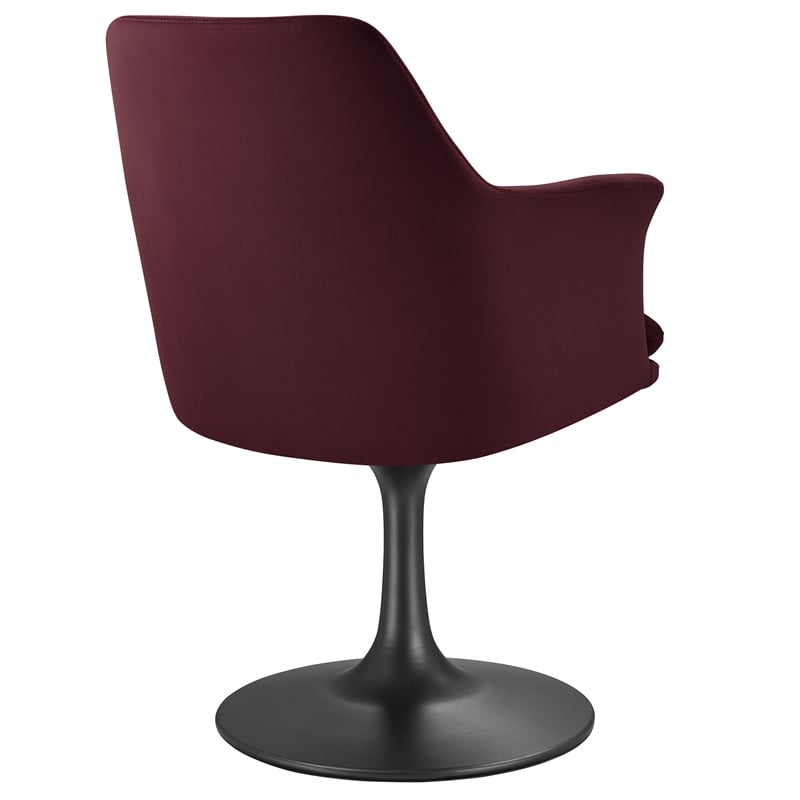 Lippa Swivel Dining Armchair in Black Mulberry
