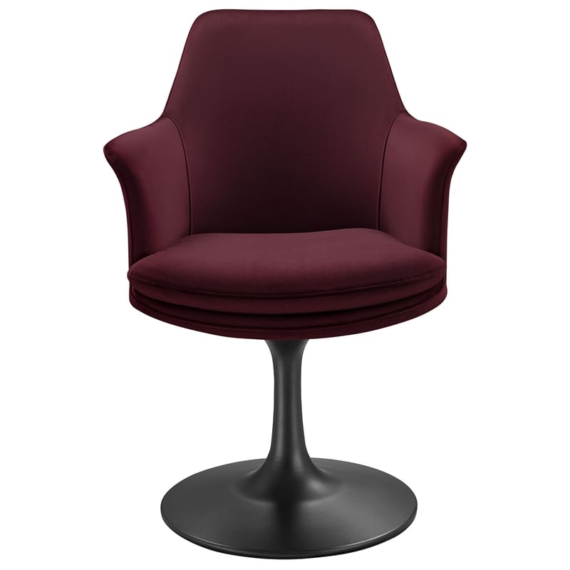 Lippa Swivel Dining Armchair in Black Mulberry