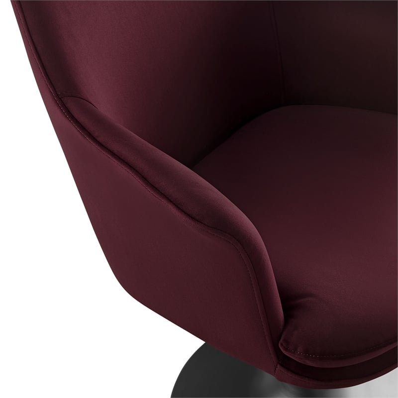Lippa Swivel Dining Armchair in Black Mulberry