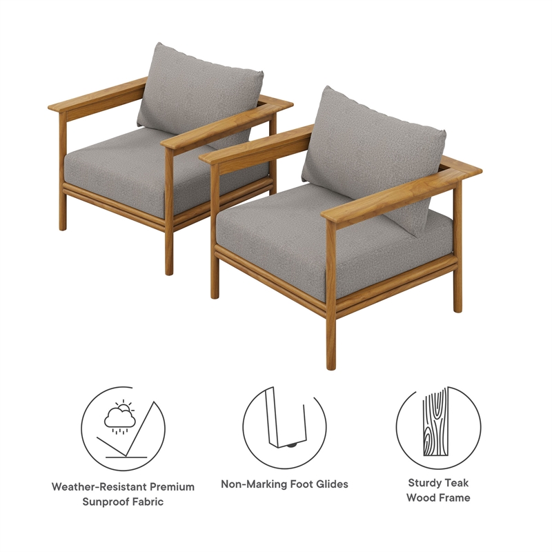 Wren Armchair Set of 2 in Natural Driftwood