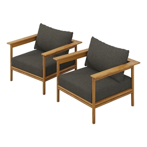 wren armchair set of 2 in natural flint gray
