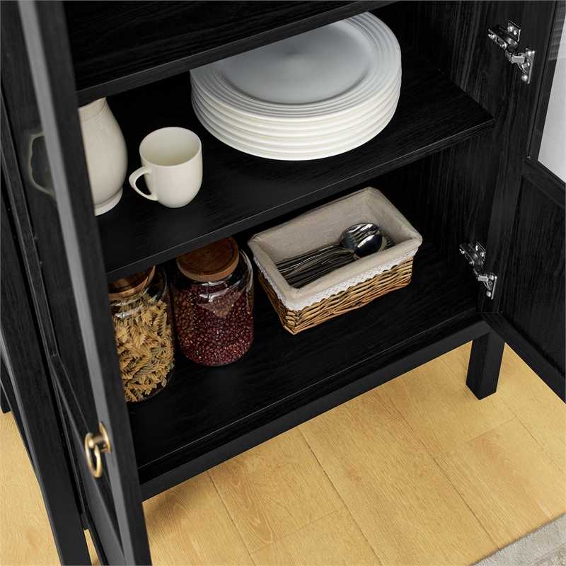 Tessa Arched Storage Display Cabinet in Black