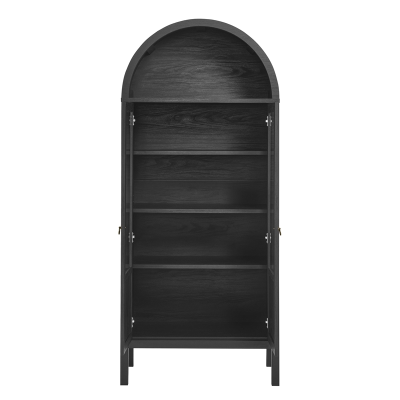 Tessa Arched Storage Display Cabinet in Black