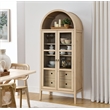 Nolan Arched Storage Display Cabinet in Light Oak