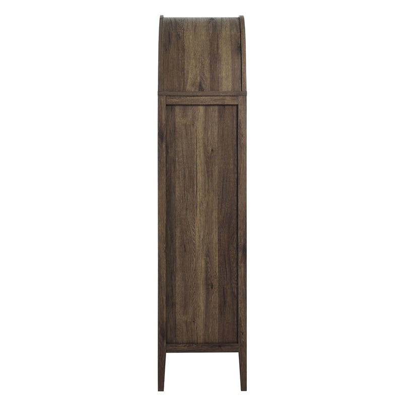 Nolan Arched Storage Display Cabinet in Walnut Hickory