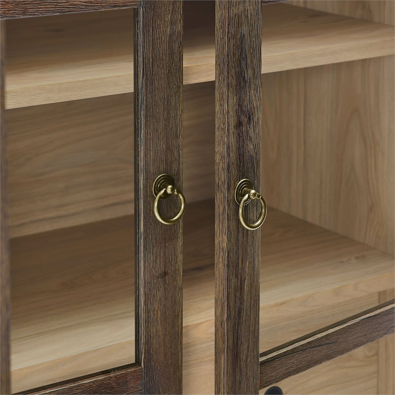 Nolan Arched Storage Display Cabinet in Walnut Hickory