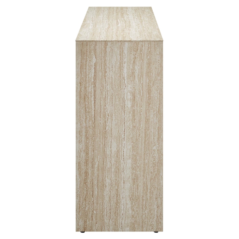 Modway Mirella Console Table in Faux Travertine Laminate