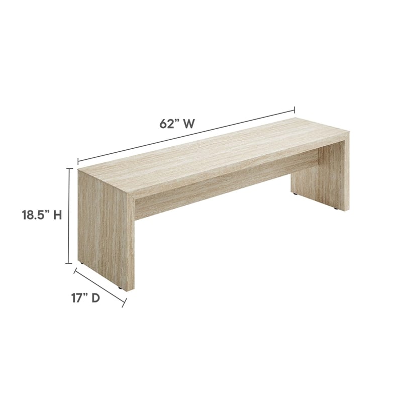 Mirella Long Bench in Travertine