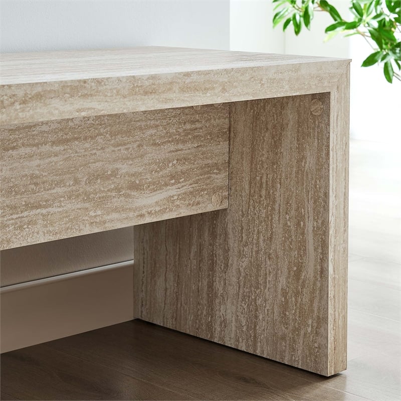 Mirella Long Bench in Travertine