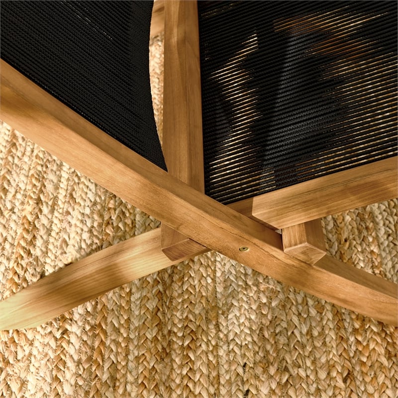 Vienna Folding Accent Lounge Chair in Natural Black