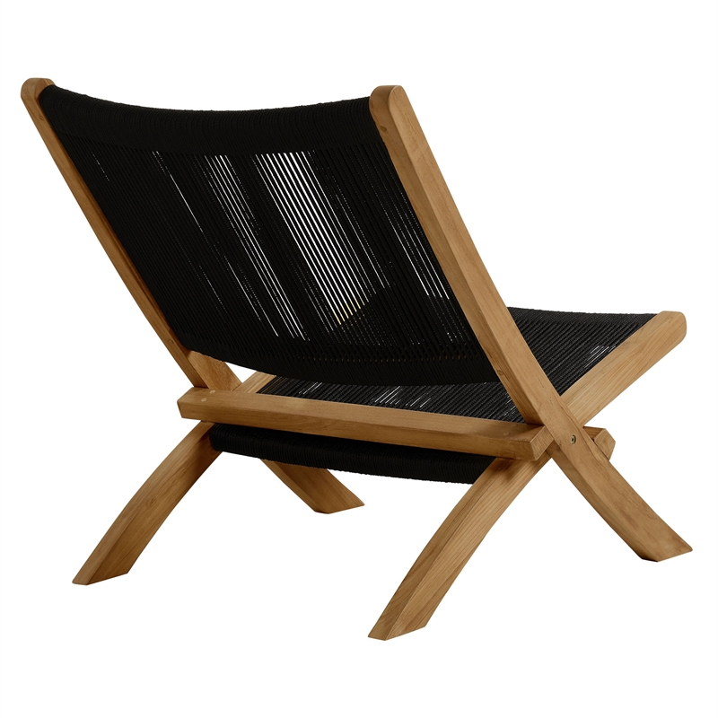 Vienna Folding Accent Lounge Chair in Natural Black