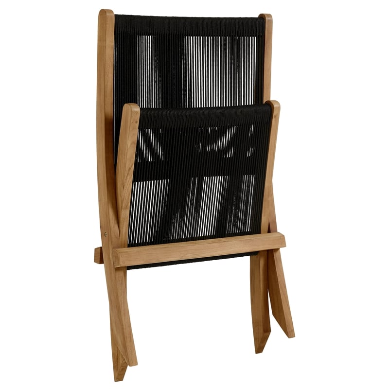Vienna Folding Accent Lounge Chair in Natural Black